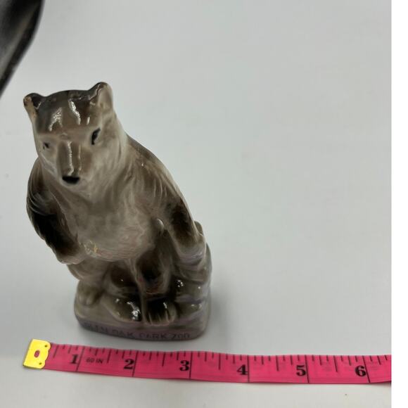 Antique Vintage Glen Oak Park Zoo Porcelain Bear Japan Made MCM CHIPPED Ear - Picture 4 of 9